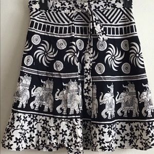 Beach Black white India new 100% cotton wrap skirt